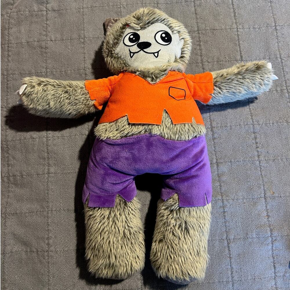 Halloween Werewolf Plush Dog Toy Squeaky Wolf Monster Orange Purple Pet Toy NWOT